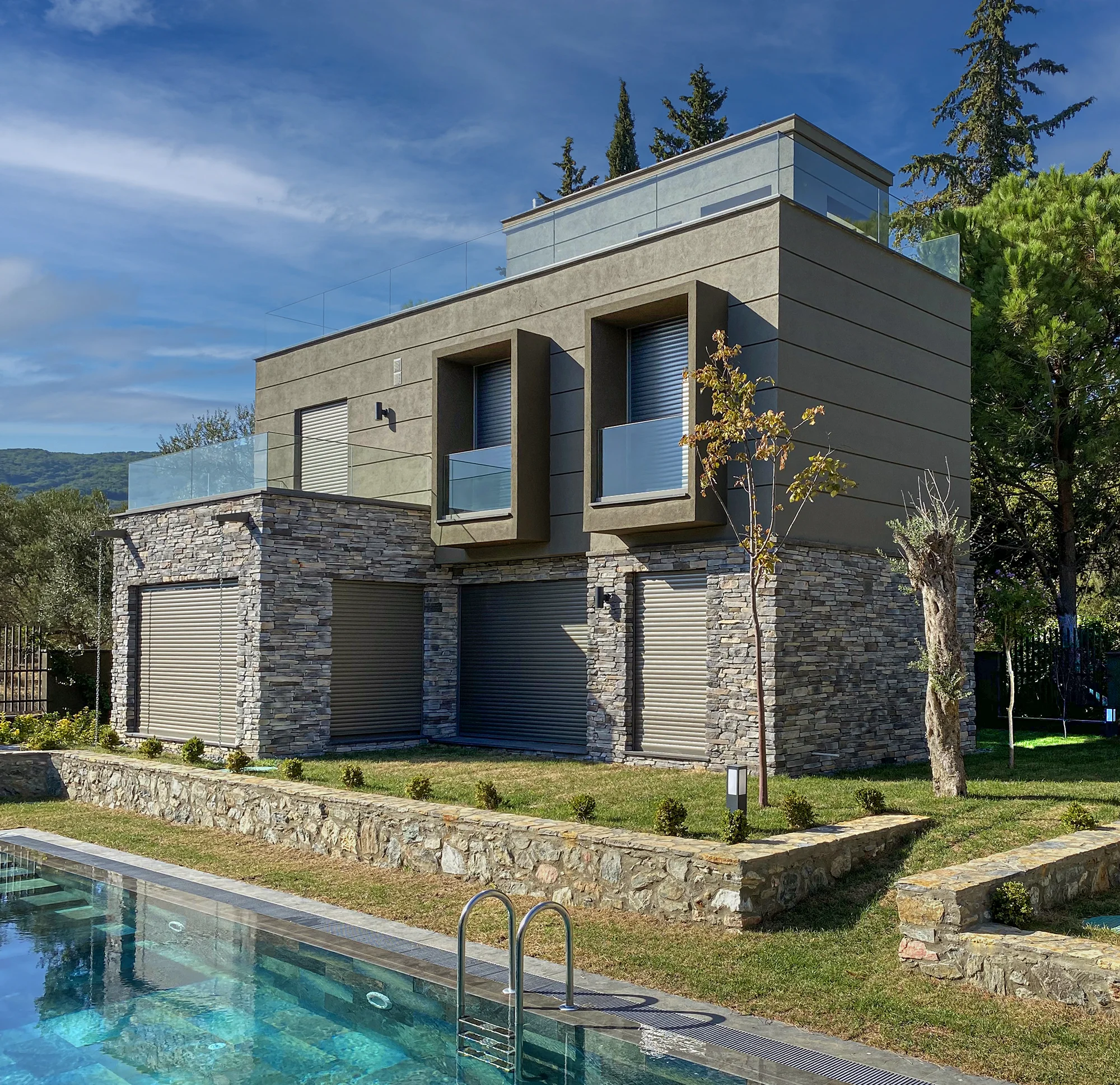Seven Heaven villas with decorative stone facades in Kaz Mountains