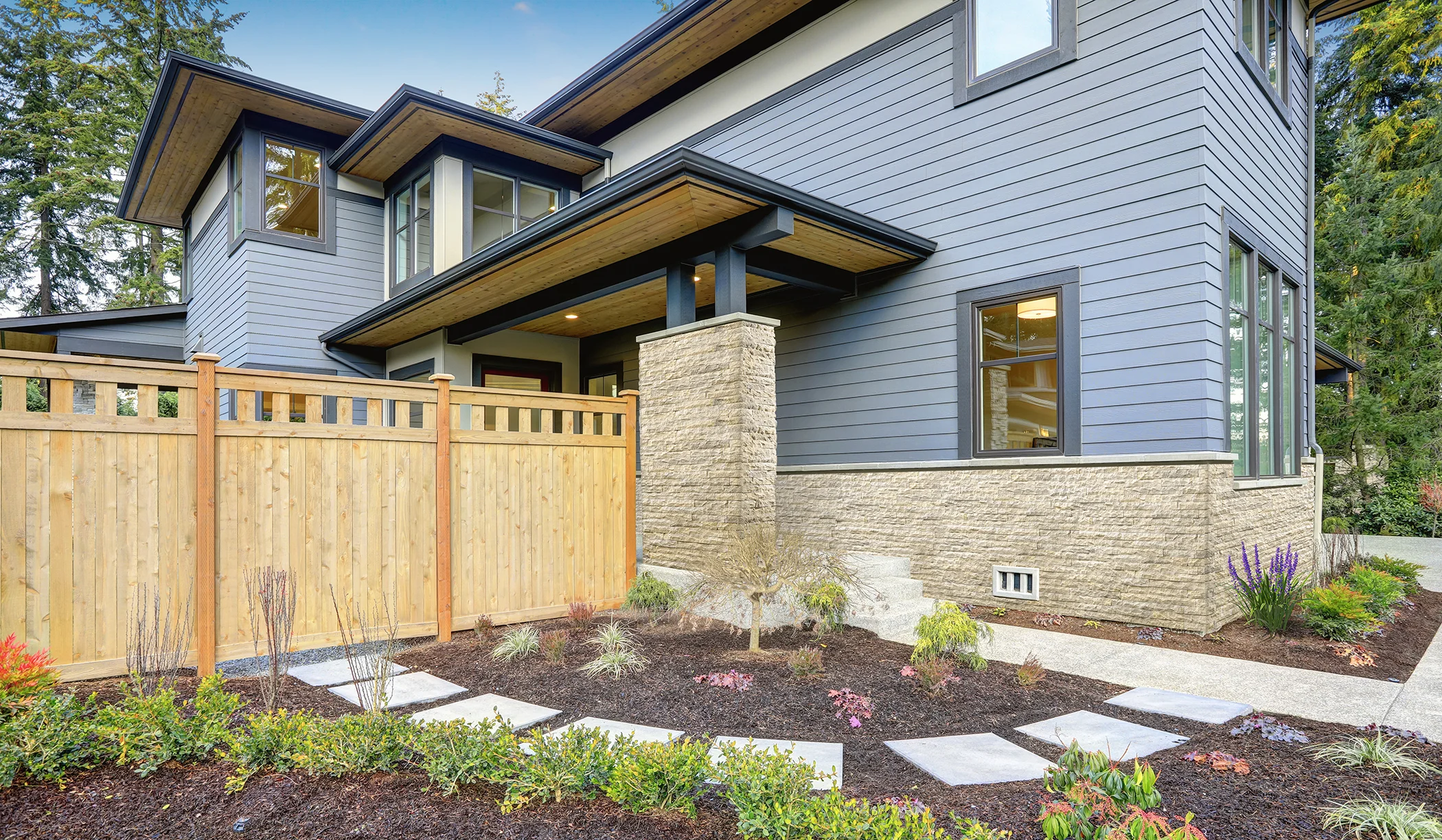 A beautiful house with first floor stone veneer 